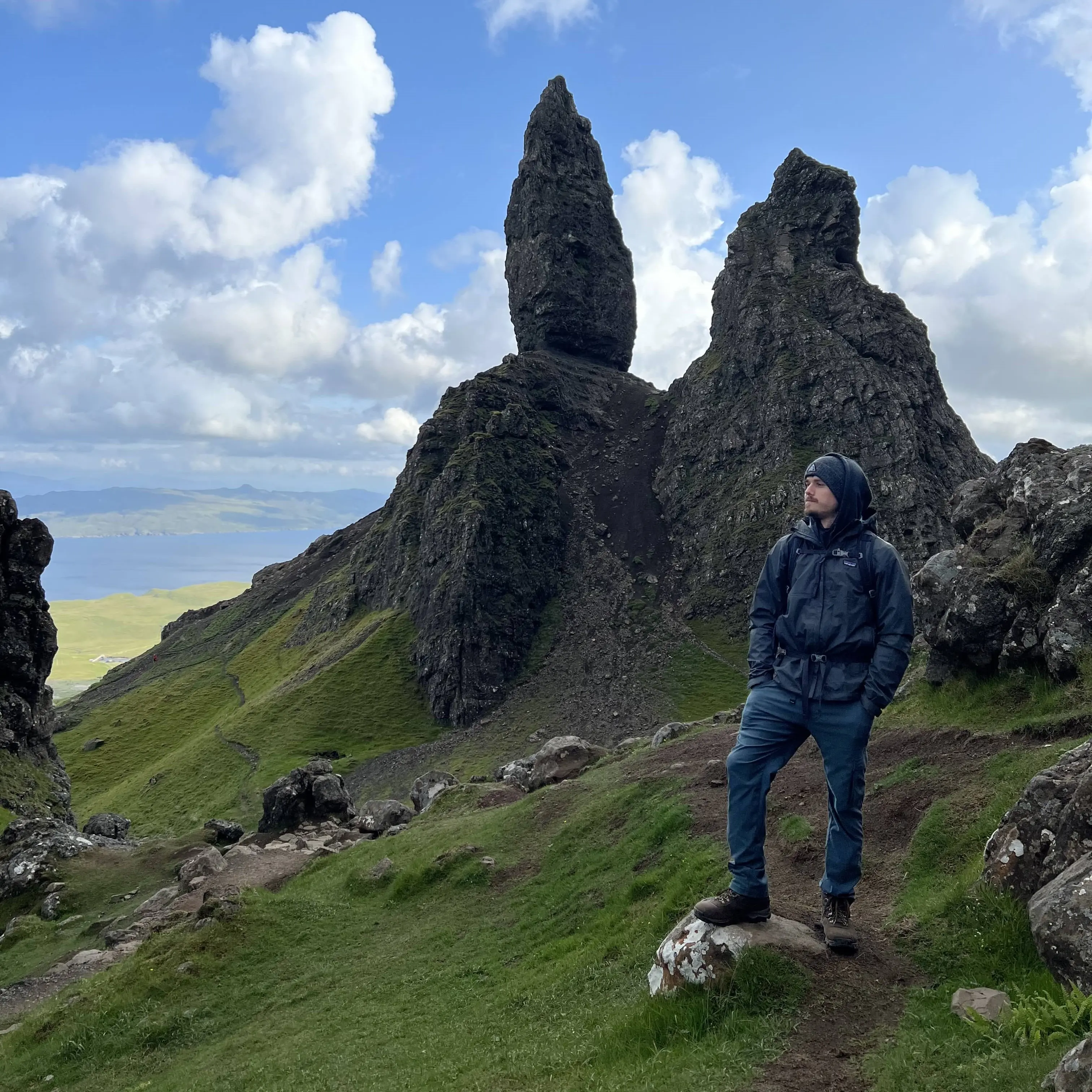 Me looking out over Storr in Scotland